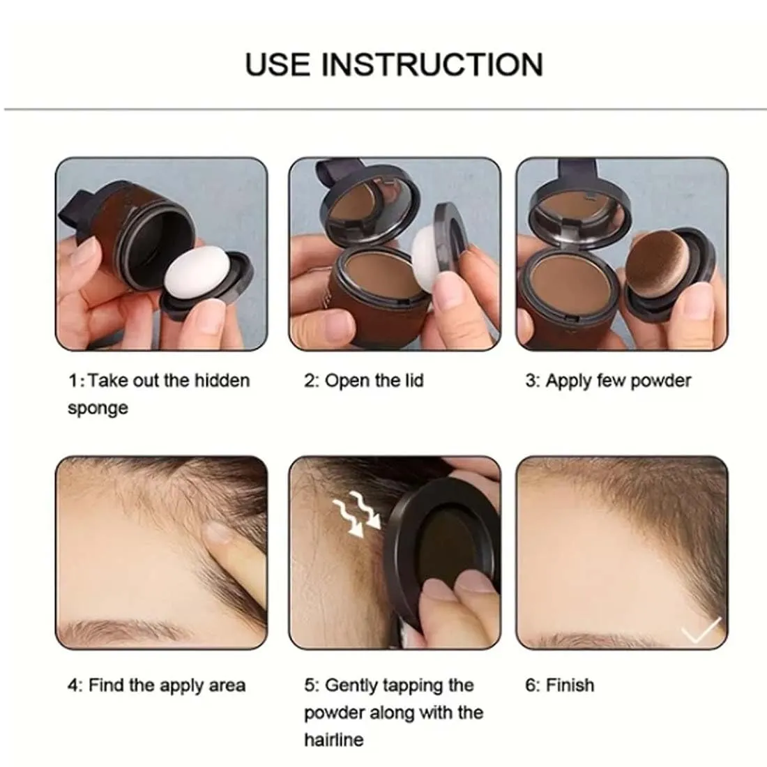 May cheer Magic Root Cover Up, Maycheer Magic Root Cover Up, 30 Colors Hairline Contouring Shadow Powder with Mirror and Cushion, Can be Used on Hairline, Beard, Eyebrows (#29 Smoky Gray)