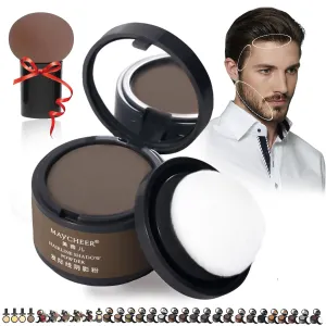 May cheer Magic Root Cover Up, Maycheer Magic Root Cover Up, 30 Colors Hairline Contouring Shadow Powder with Mirror and Cushion, Can be Used on Hairline, Beard, Eyebrows (#29 Smoky Gray)