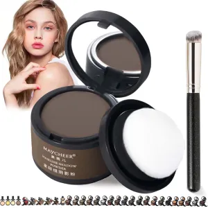 Maycheer Hairline Shadow Powder, 30 Colors Maycheer Hair Shadow, Root Cover Up Powder, Root Touch up Hair Color Powder, Unisex Hairline Powder with Mirror, Sweat Resistant (#29 Smoky Gray)