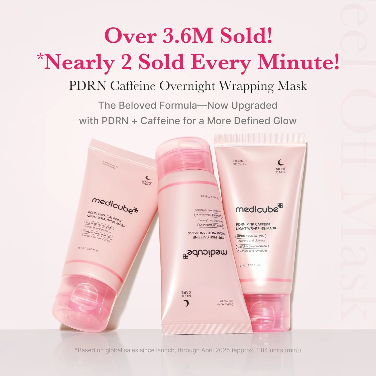 medicube PDRN Caffeine Overnight Wrapping Peel Off Facial Mask | Firming, Depuffing & Hydration | Salmon DNA   Caffeine   Collagen For Refined, Glass Skin & Face Contour Support | Korean Skin Care
