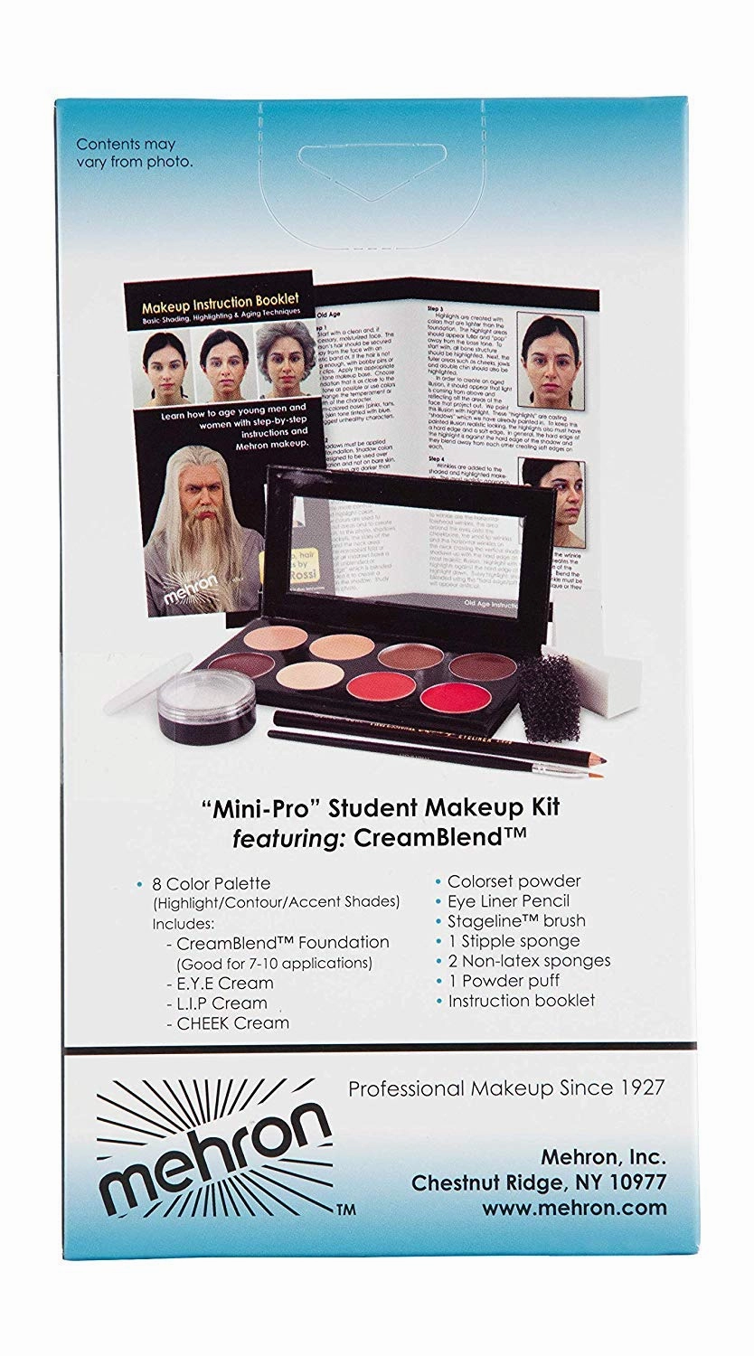 Mehron Makeup Mini-Pro Student Makeup Educational Kit (Medium/Olive)