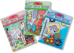 Melissa & Doug My First Paint With Water Activity Books Set - Animals, Vehicles, and Pirates - FSC Certified