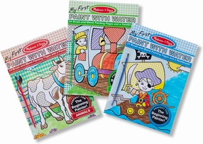 Melissa & Doug My First Paint With Water Activity Books Set - Animals, Vehicles, and Pirates - FSC Certified
