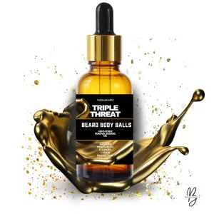 Men's Beard Body Balls Oil - Men's triple threat Oil - All-Natural - Softens, Strengthens, and Nourishes Hair & Skin 1 oz