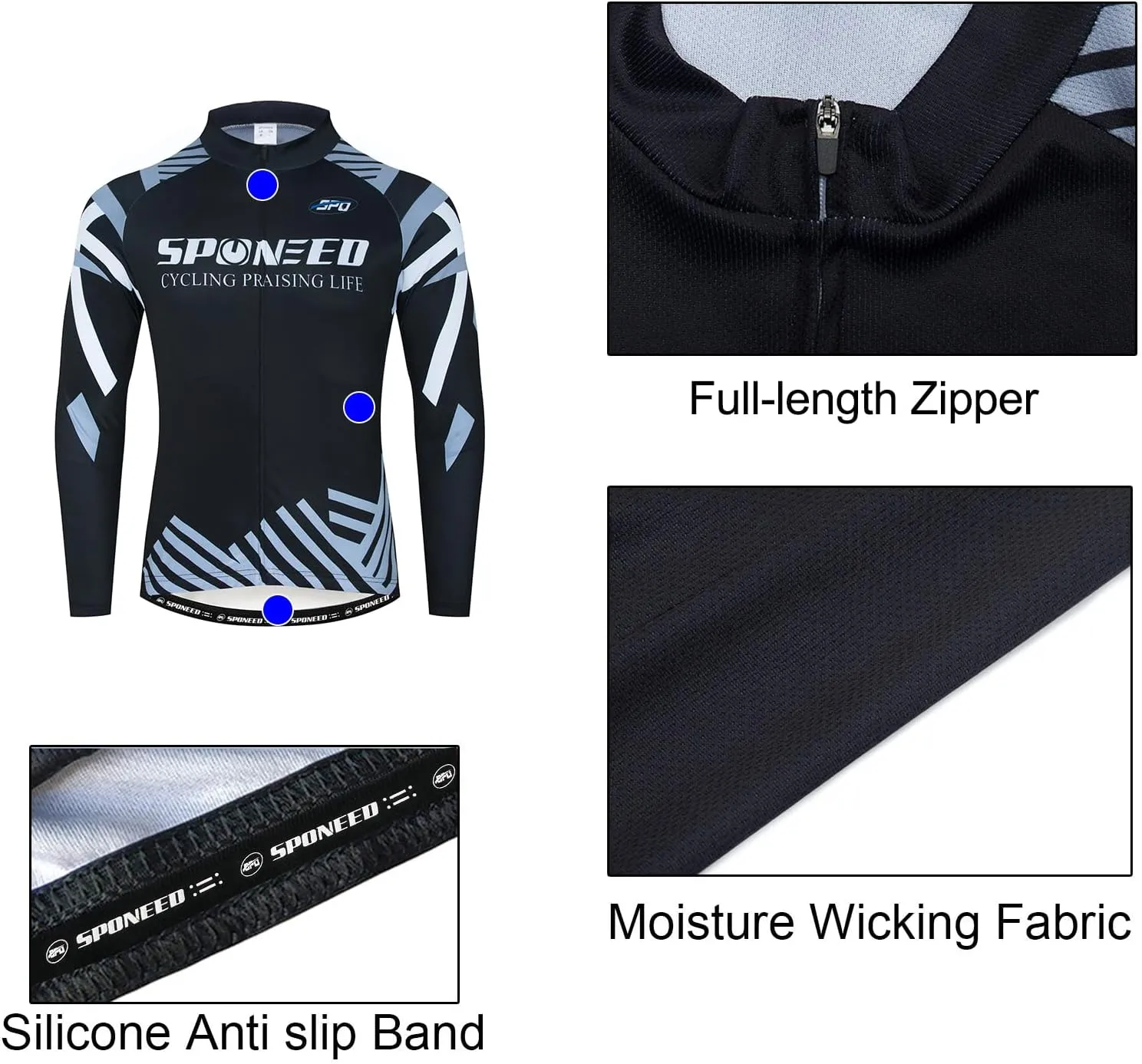 Men's Cycling Cothing Sets Long Sleeved Bicycle Jersey and Pants Kits Road Bike Cyclist Wear