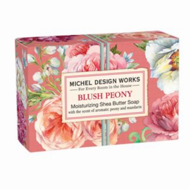 Michel Design Works Blush Peony Single Boxed Soap - Elegance in Every Bar