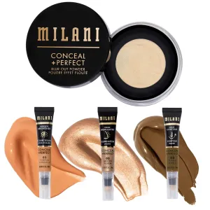 Milani Conceal   Perfect Blur Out Powder and Facelift Collection Kit 3: Toffee Contour, Molten Highlighter, Pumpkin Undereye Brightener