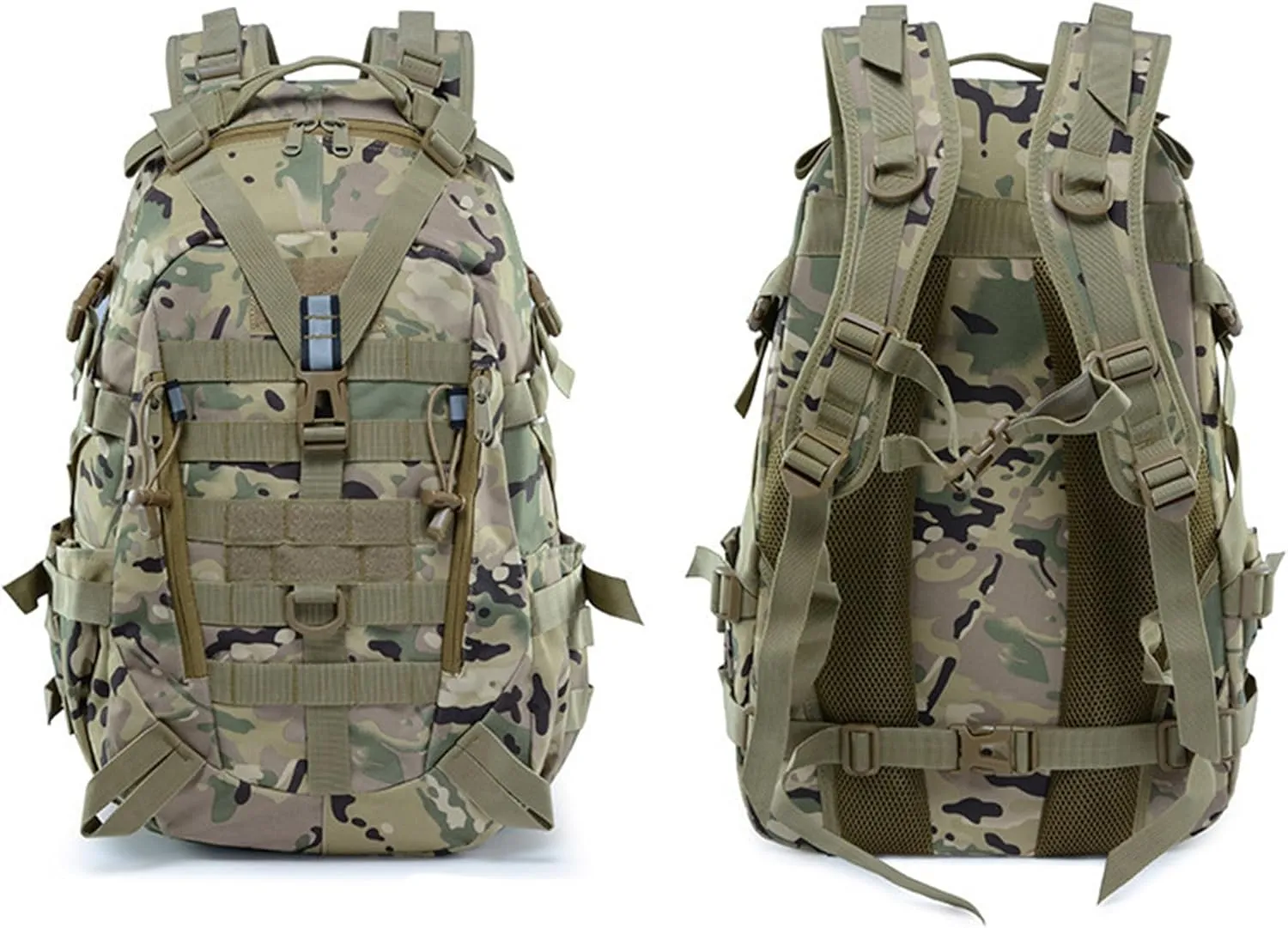 Military Tactical Backpack 25l for Men,Molle Hiking Camping Backpack with Luminous Strip,Outdoor Hunting Daypack (CP)