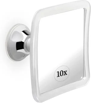 MIRRORVANA 10X Magnifying Makeup Mirror with Suction Cup - Suitable for Cosmetic, Vanity, Bathroom, and Travel Use - Designed for Precise Makeup Application and Skin Care - 6.3" x 6.3" (Square)