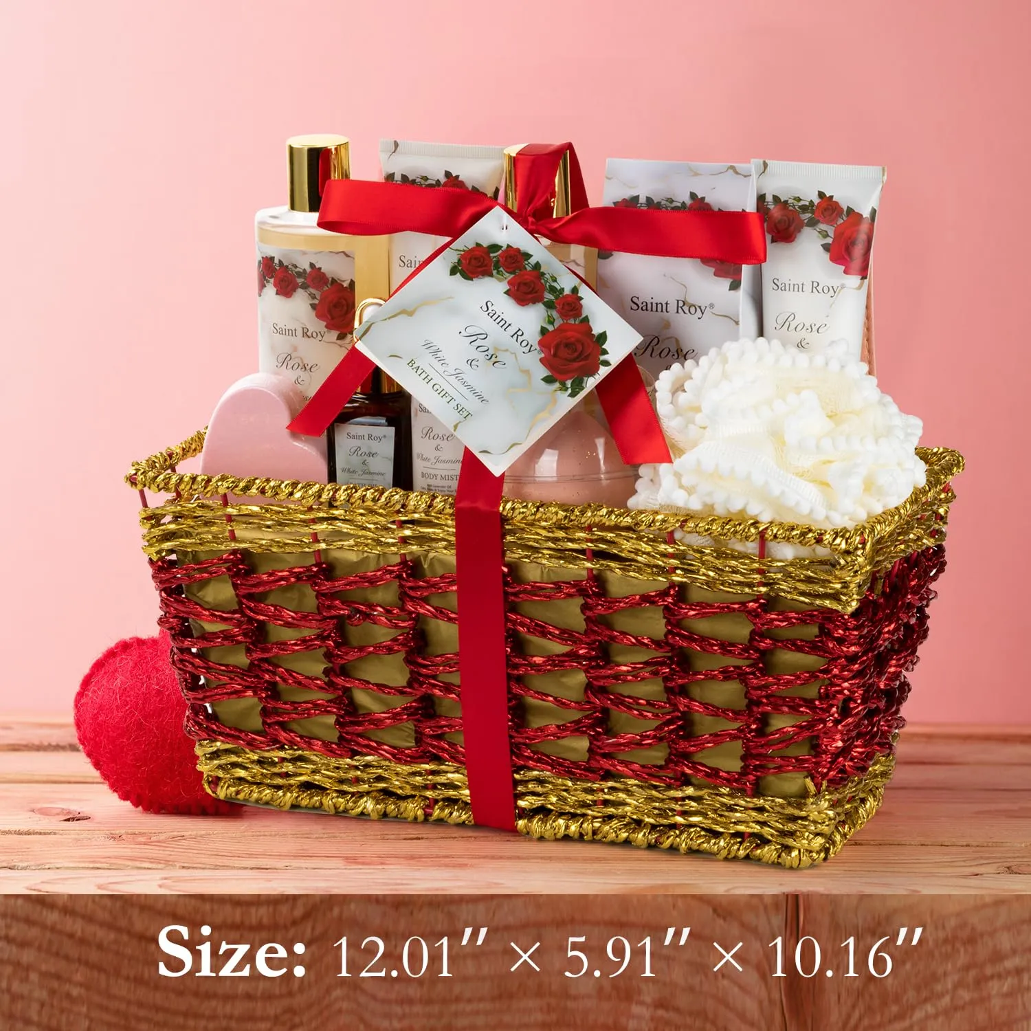 Mother's Day Gifts for Mom Bath and Body Gift Basket For Women, 21 Pcs Rose Jasmine self care basket Bath Spa Kit beauty sets, Friendship Birthday Gifts