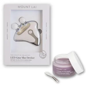 Mount Lai Vitality Qi LED Gua Sha Tool & Calming Herbal Balm – Red LED Light Therapy & Heated Gua Sha Facial Device with Sculpting Roller – Skin Firming, Puffiness Relief & Anti-Aging Support