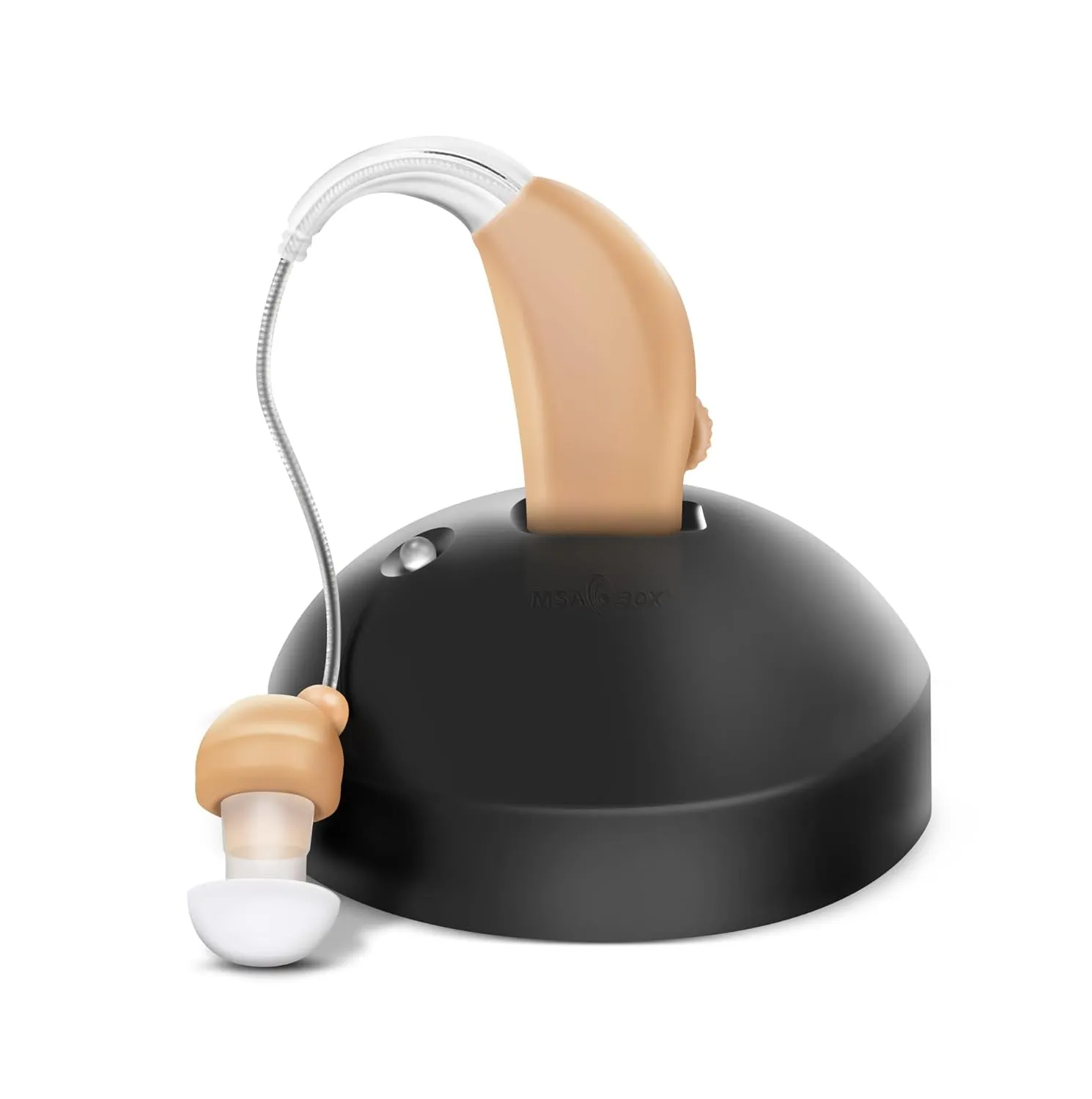 MSA PRO Sound Amplifier, Amplifies Sound by 30 Times, Up to 20 Hours Continuous Use, Lightweight, Nearly Invisible, Adjustable Volume, Fast Charging, Nude, 1ct