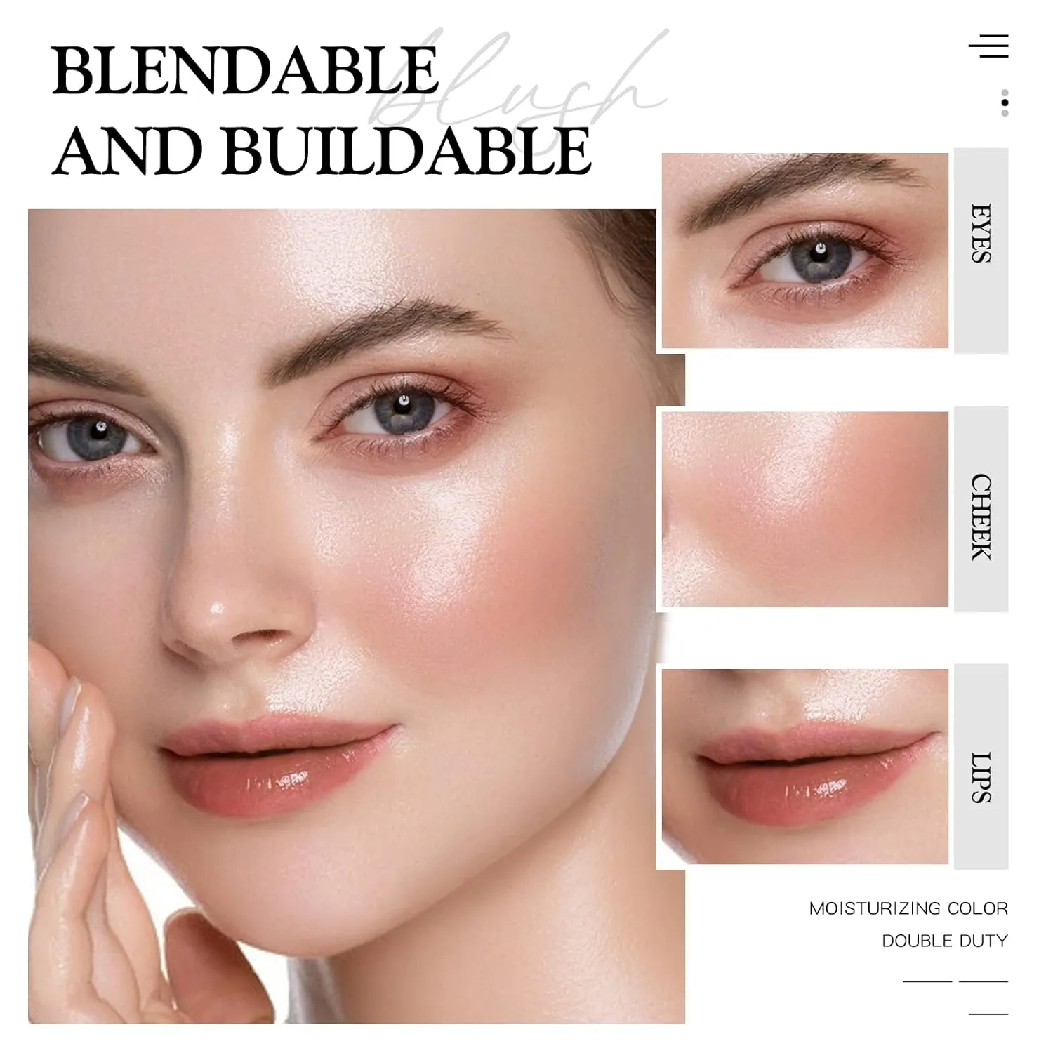 Multi Glow Balm, Cream Blush for Cheeks, Blush Balm Face Makeup, Radiant Finish, Hydrating, Creamy, Lightweight & Blendable Color, Face Makeup, 0.63 Oz (Nude Gardenia)