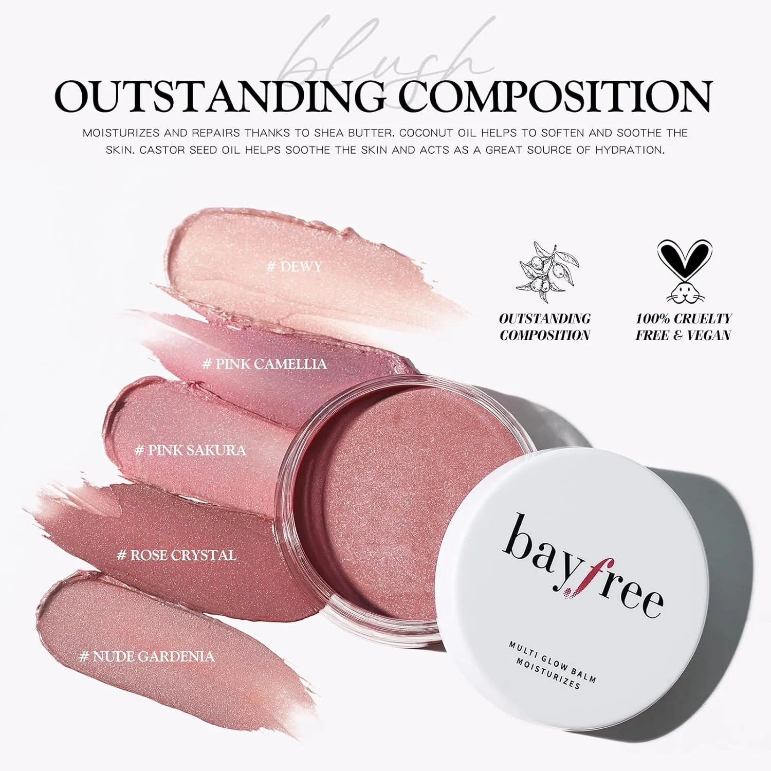 Multi Glow Balm, Cream Blush for Cheeks, Blush Balm Face Makeup, Radiant Finish, Hydrating, Creamy, Lightweight & Blendable Color, Face Makeup, 0.63 Oz (Pink Sakura)