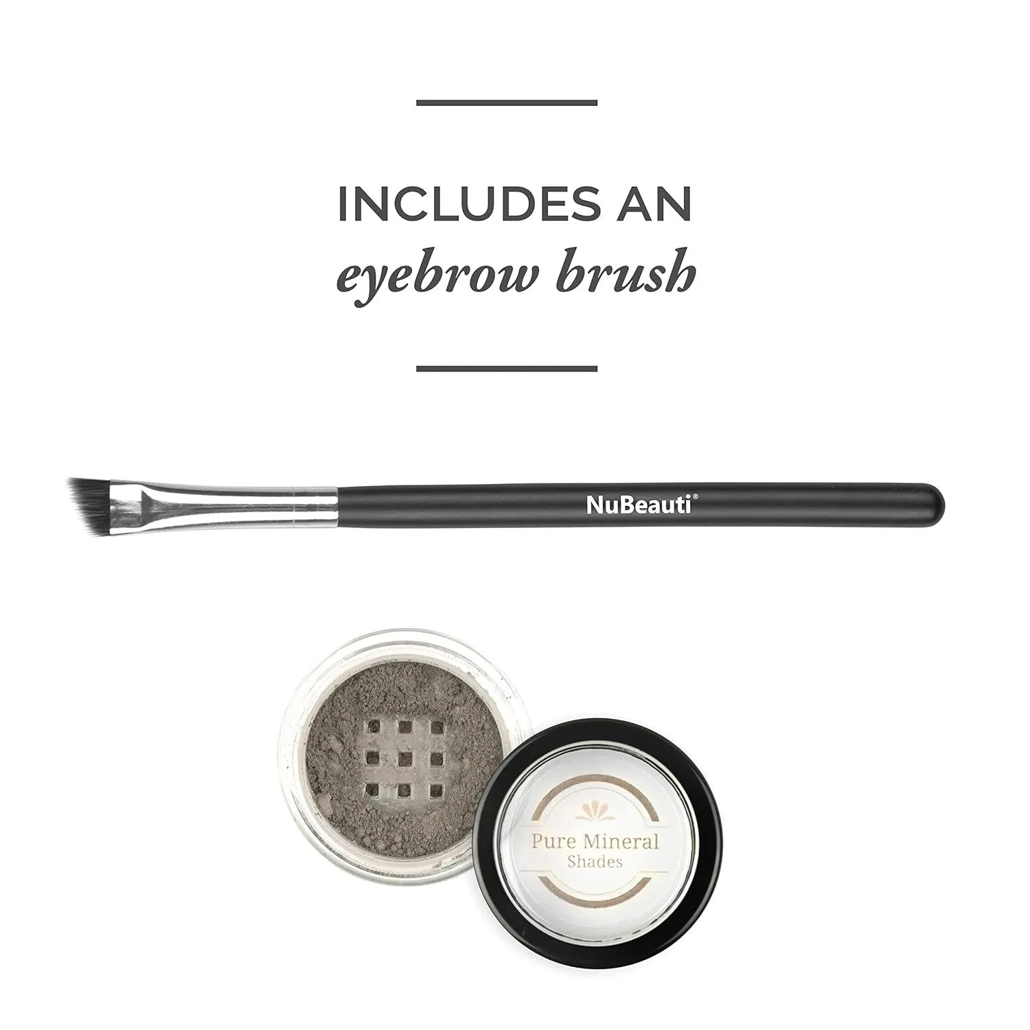 Natural Eyebrow Powder Eyebrow Kit – Mica Brow Powder Eyebrow Makeup Kit with Professional Angled Eyebrow Brush – 10 Natural Shades – No Parabens or Chemicals – Eyebrow Shaper Kit by NuBeauti