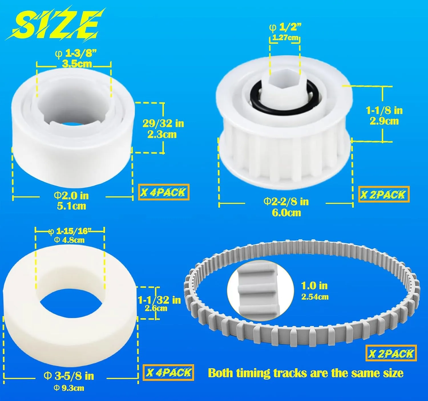 Nautilus cc Plus Replacement Parts 9985006-R2 Timing Track 6101611-R4 Climbing Ring Replacement 3884997-R6 Guide Wheels Pulley Gears Combo Kits for May-tronics Dol-phin Nautilus M200 DX3 Pool Robot