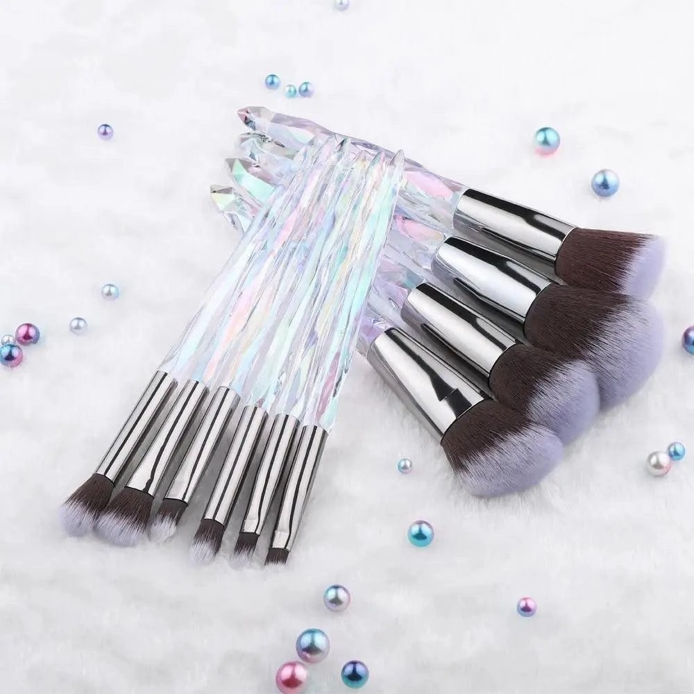 New Luxury Cosmic Color New Luxury Crystal Makeup Brushes Powder Foundation Eyeshadow Eyebrow Cosmetics for Face Fan Make Up Brush Set