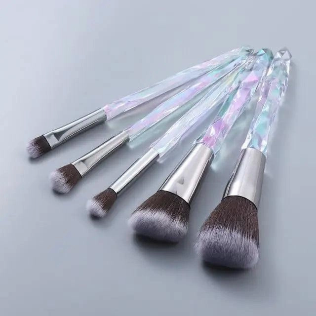 New Luxury Cosmic Color New Luxury Crystal Makeup Brushes Powder Foundation Eyeshadow Eyebrow Cosmetics for Face Fan Make Up Brush Set