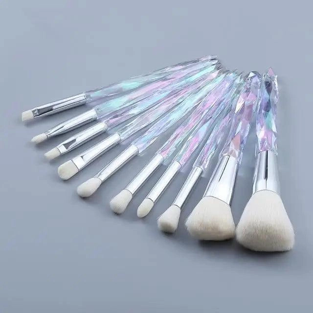 New Luxury Cosmic Color New Luxury Crystal Makeup Brushes Powder Foundation Eyeshadow Eyebrow Cosmetics for Face Fan Make Up Brush Set