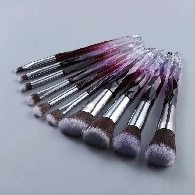 New Luxury Cosmic Color New Luxury Crystal Makeup Brushes Powder Foundation Eyeshadow Eyebrow Cosmetics for Face Fan Make Up Brush Set