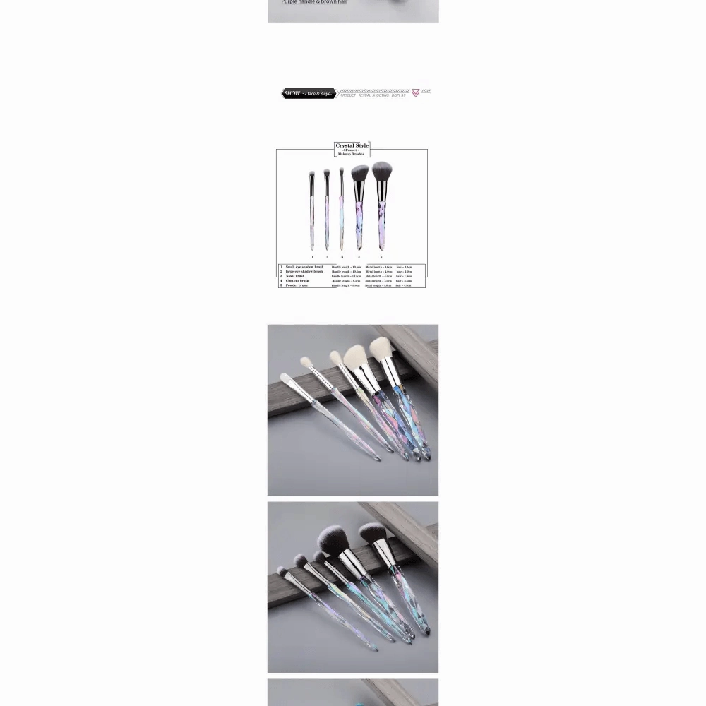 New Luxury Cosmic Color New Luxury Crystal Makeup Brushes Powder Foundation Eyeshadow Eyebrow Cosmetics for Face Fan Make Up Brush Set