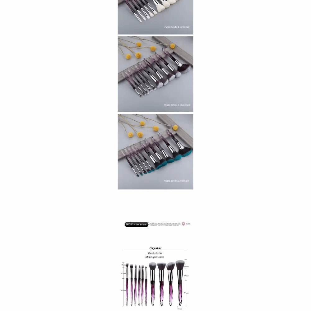 New Luxury Cosmic Color New Luxury Crystal Makeup Brushes Powder Foundation Eyeshadow Eyebrow Cosmetics for Face Fan Make Up Brush Set