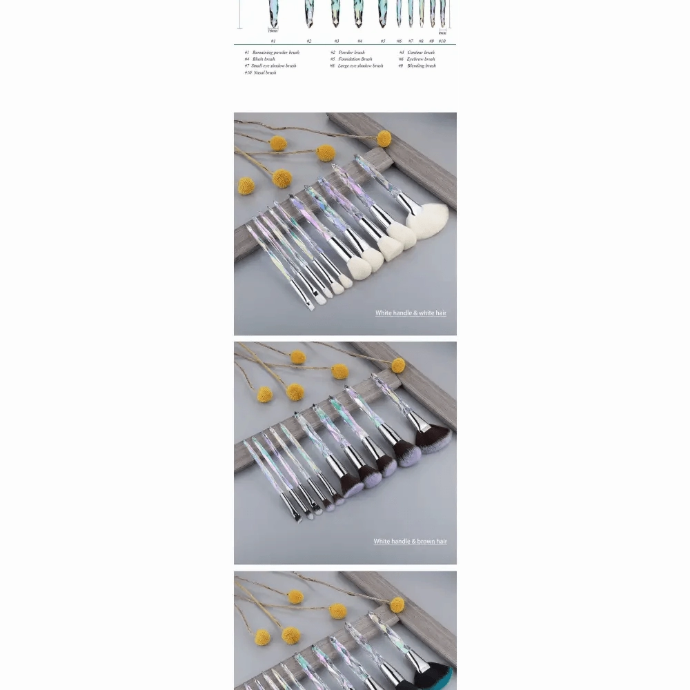 New Luxury Cosmic Color New Luxury Crystal Makeup Brushes Powder Foundation Eyeshadow Eyebrow Cosmetics for Face Fan Make Up Brush Set