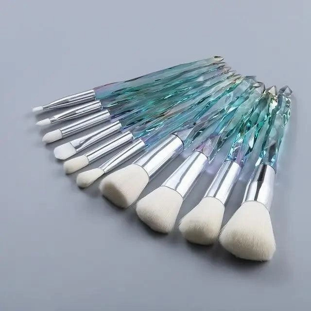 New Luxury Cosmic Color New Luxury Crystal Makeup Brushes Powder Foundation Eyeshadow Eyebrow Cosmetics for Face Fan Make Up Brush Set