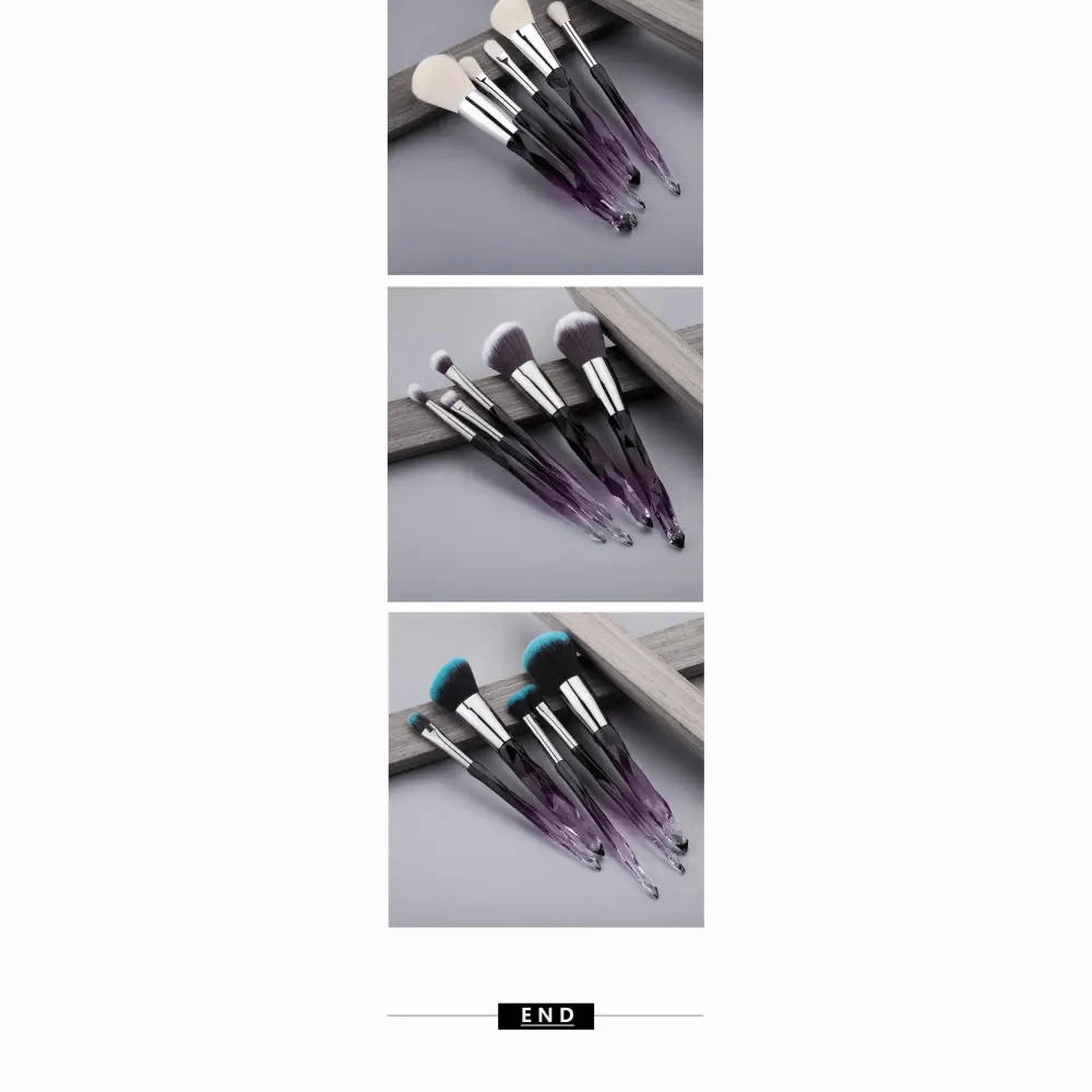 New Luxury Cosmic Color New Luxury Crystal Makeup Brushes Powder Foundation Eyeshadow Eyebrow Cosmetics for Face Fan Make Up Brush Set