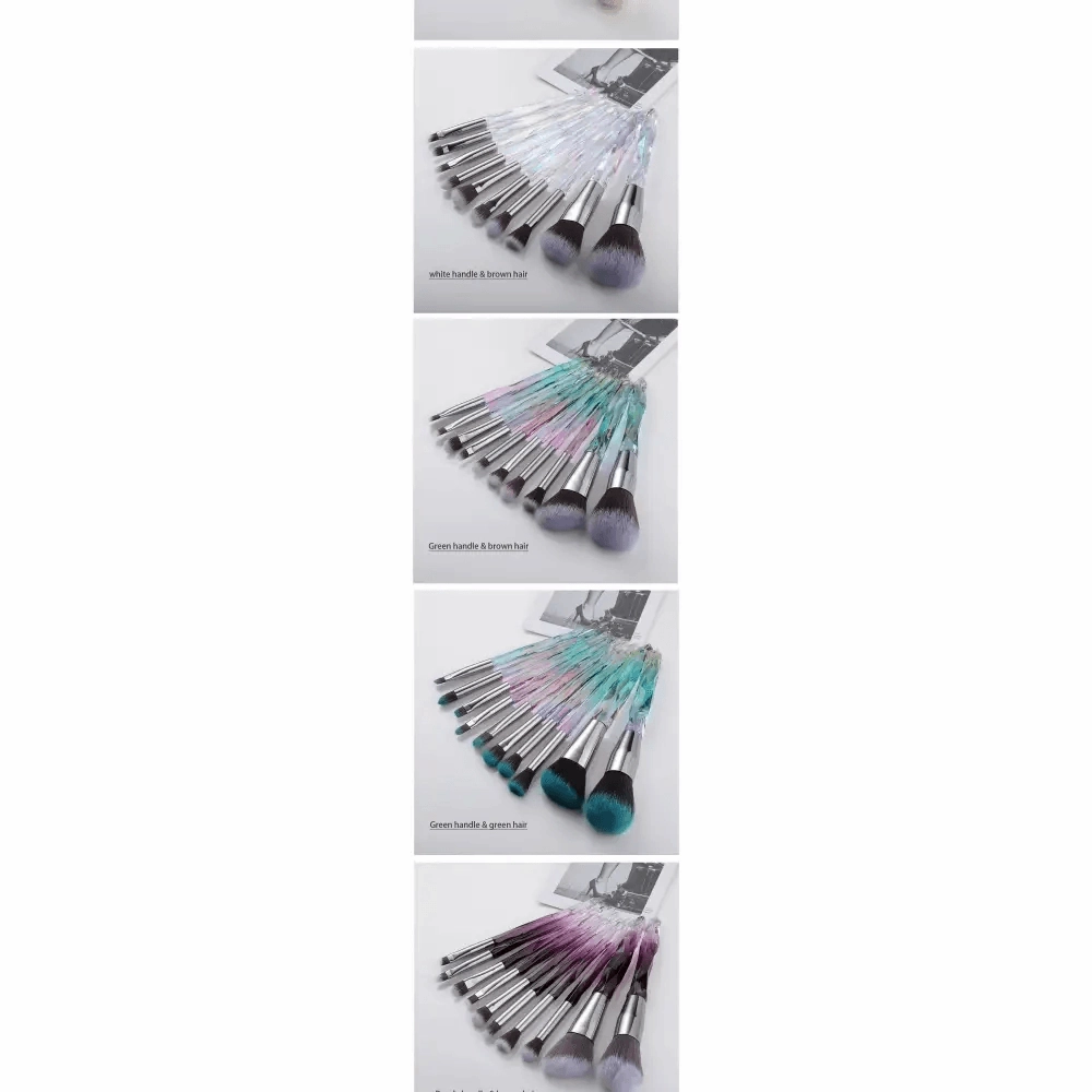 New Luxury Cosmic Color New Luxury Crystal Makeup Brushes Powder Foundation Eyeshadow Eyebrow Cosmetics for Face Fan Make Up Brush Set