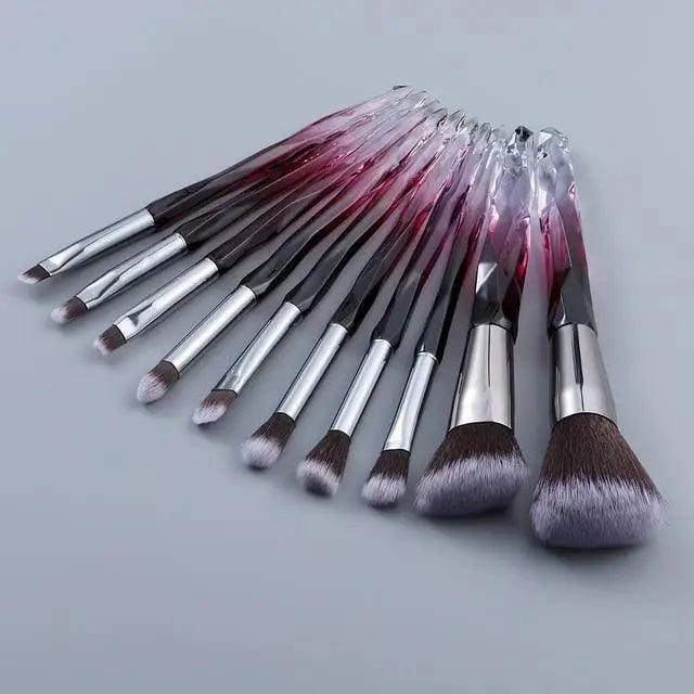 New Luxury Cosmic Color New Luxury Crystal Makeup Brushes Powder Foundation Eyeshadow Eyebrow Cosmetics for Face Fan Make Up Brush Set