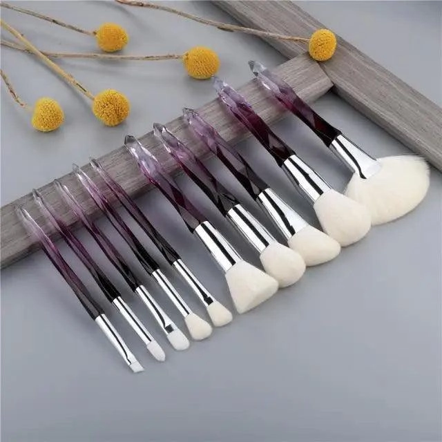 New Luxury Cosmic Color New Luxury Crystal Makeup Brushes Powder Foundation Eyeshadow Eyebrow Cosmetics for Face Fan Make Up Brush Set