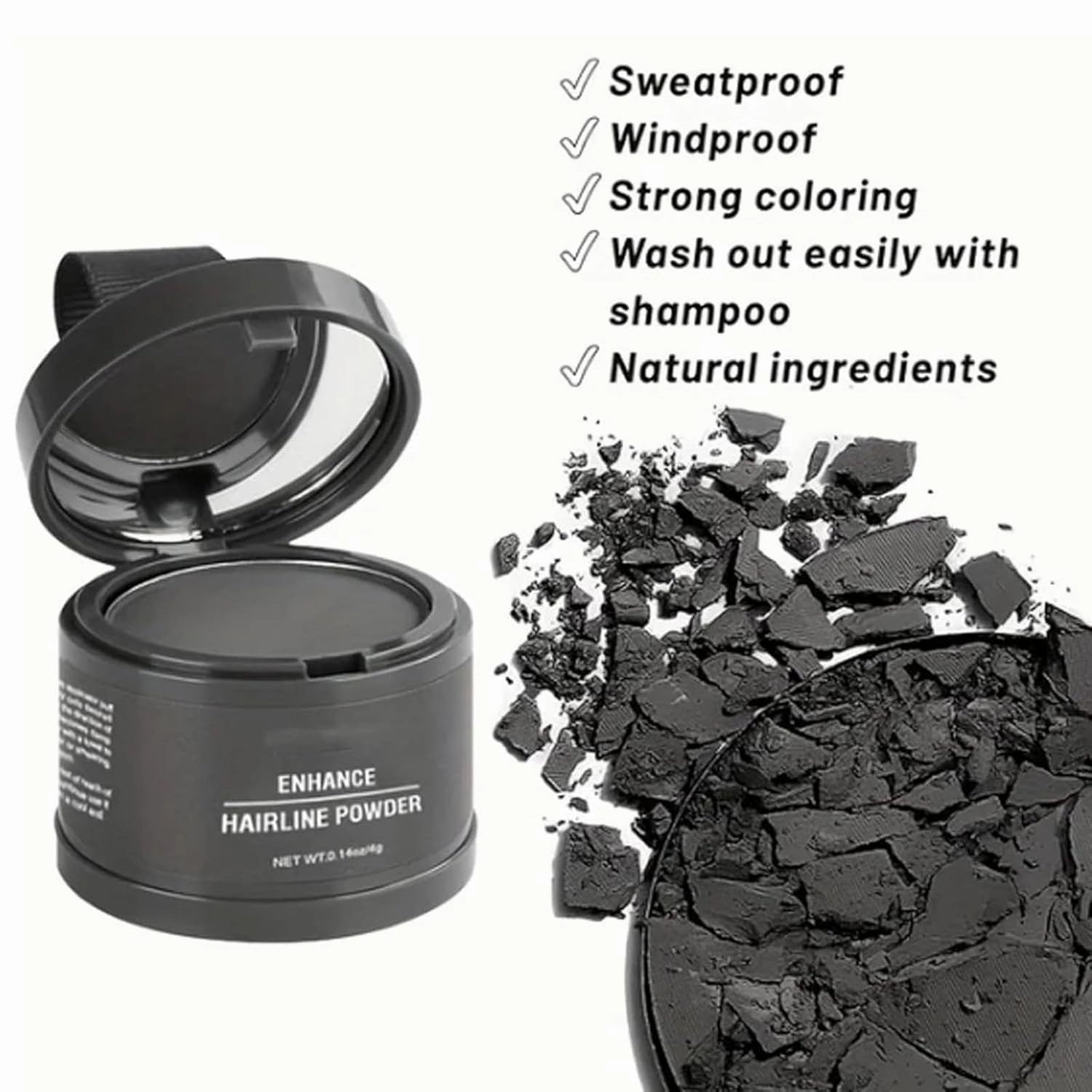 Nivaro Polvo, Nivaro Polvo Capilar, Nivaro Polvo Densificador Instantáneo, Water Sweat Resistant, Instantly Gray Hair Coverage Hairline Powder, For Thinning Hair (Ash Brown)