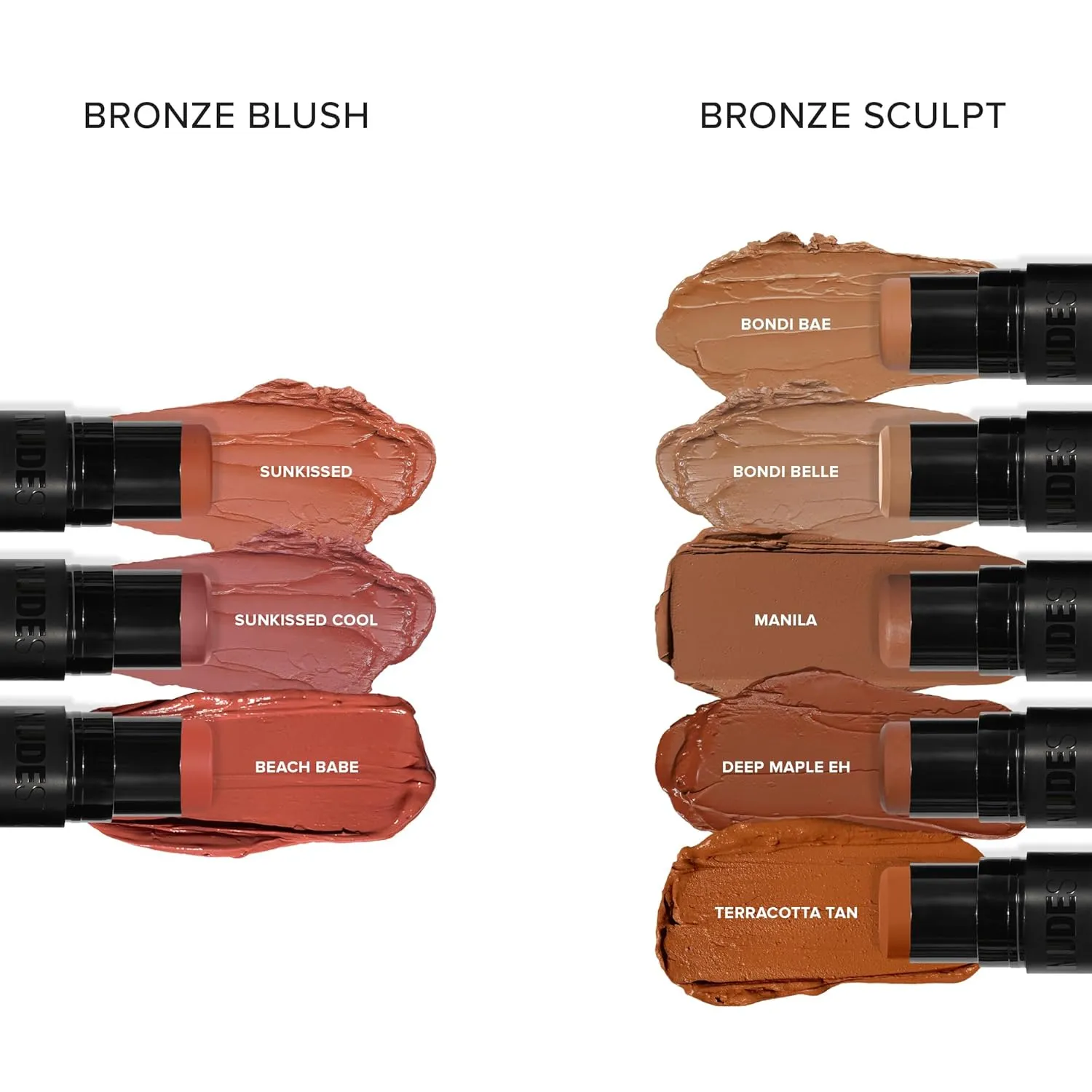 Nudestix Nudies Matte Cream Bronzer 3-in-1 All Over Face Colour for Face, Eyes, and Lips w/Blending Brush (Beach Babe)