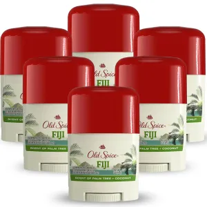 Old Spice Fiji Antiperspirant Deodorant for Men, 6 Pack, Palm Tree and Coconut Long lasting Scent, 24/7 Sweat and Odor Protection, Mini Travel Size 0.5oz