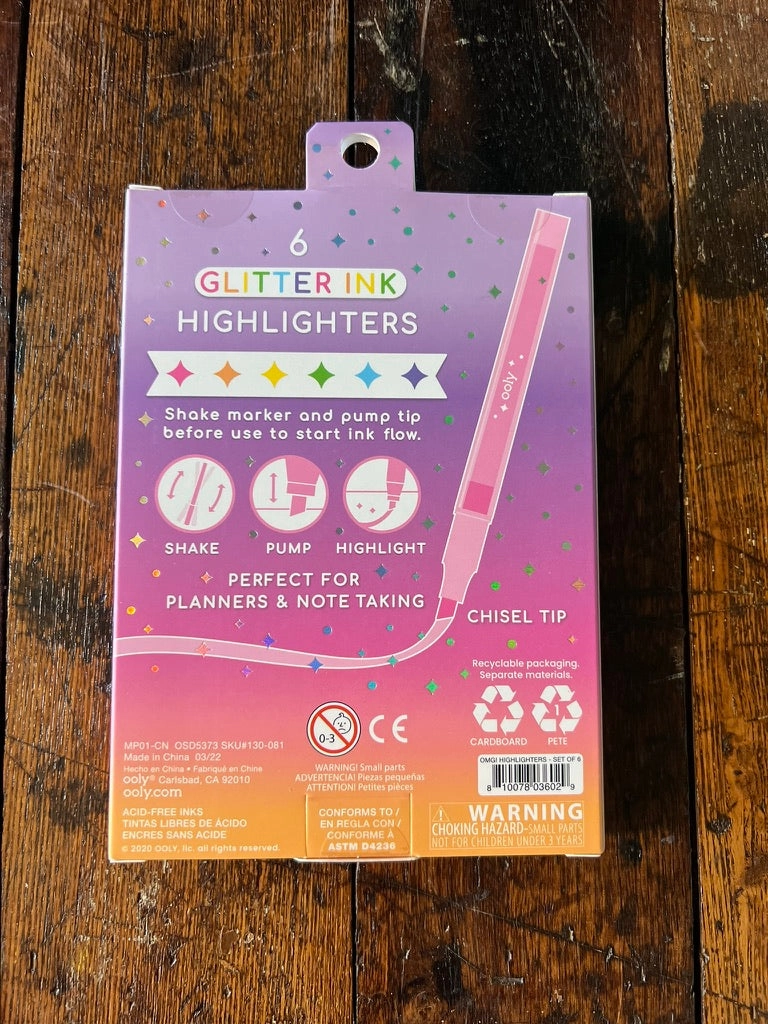 ooly Oh My Glitter! Liquid Neon Glitter Highlighters