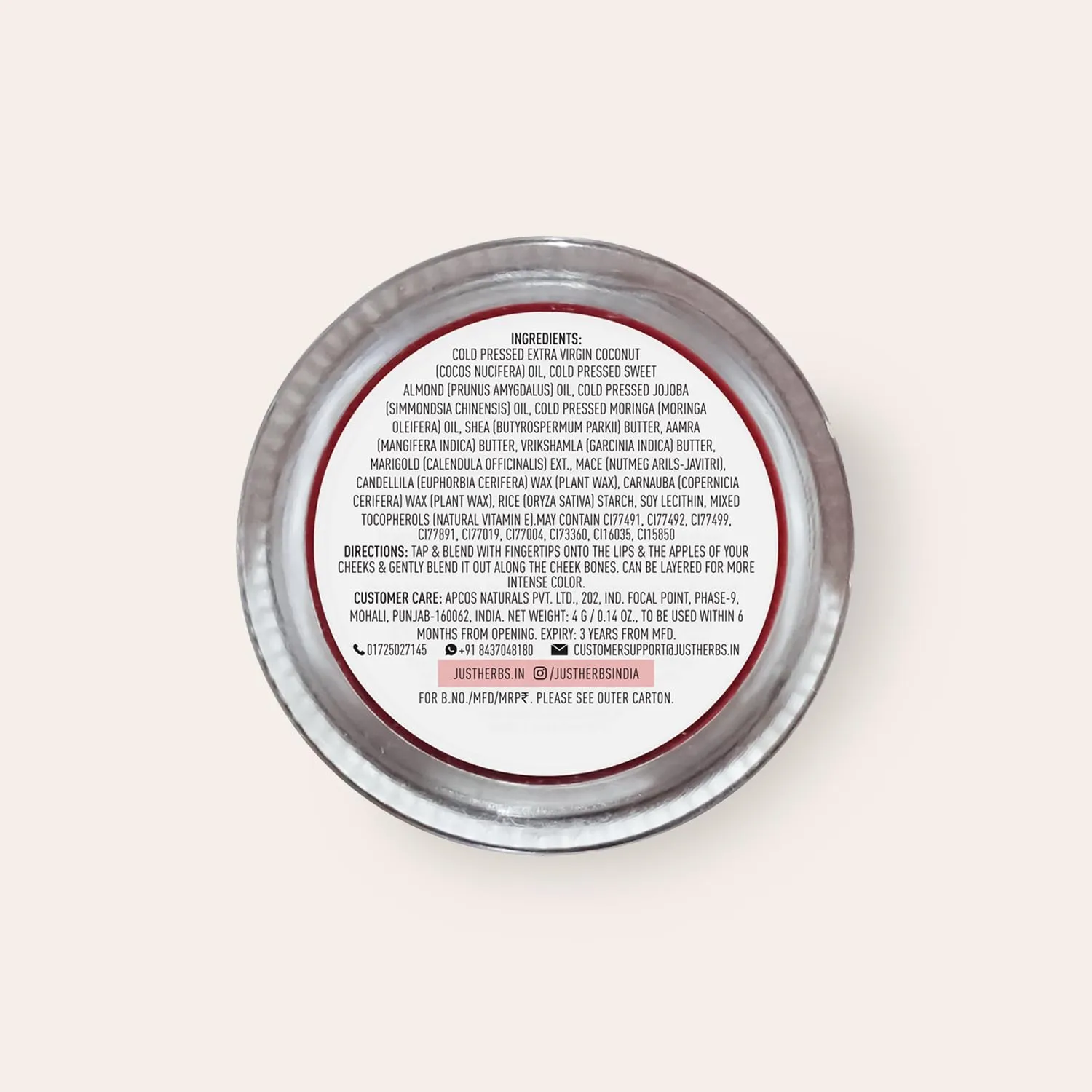 Organic Creamy Matte 3 in 1 Lip & Cheek Tint, Blush For Women - SLS,Chemical & Paraben Free - 0.14 fl. oz. (Brick Red)