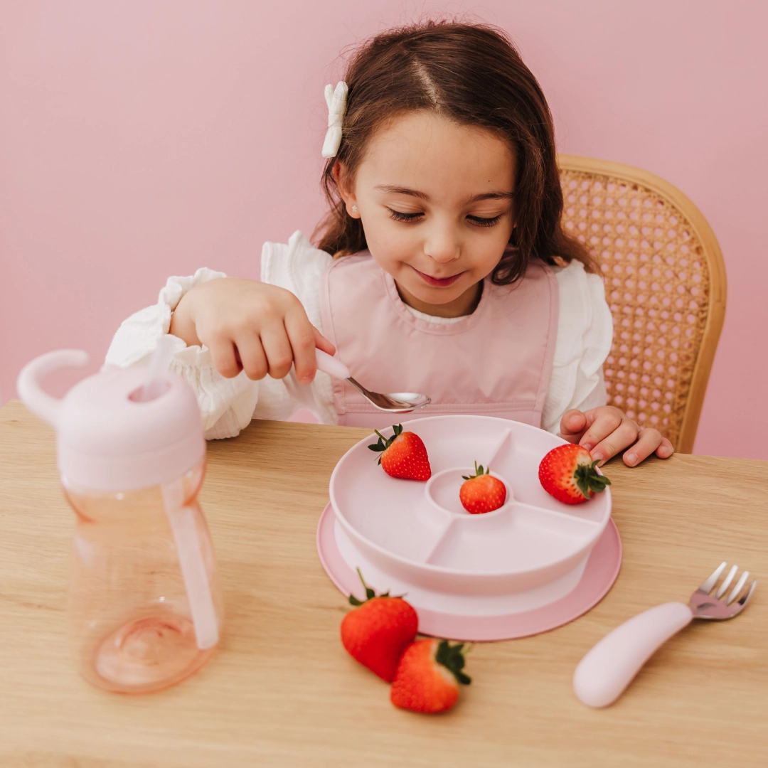 OXO Tot Stick & Stay Suction Divided Plate - Blossom
