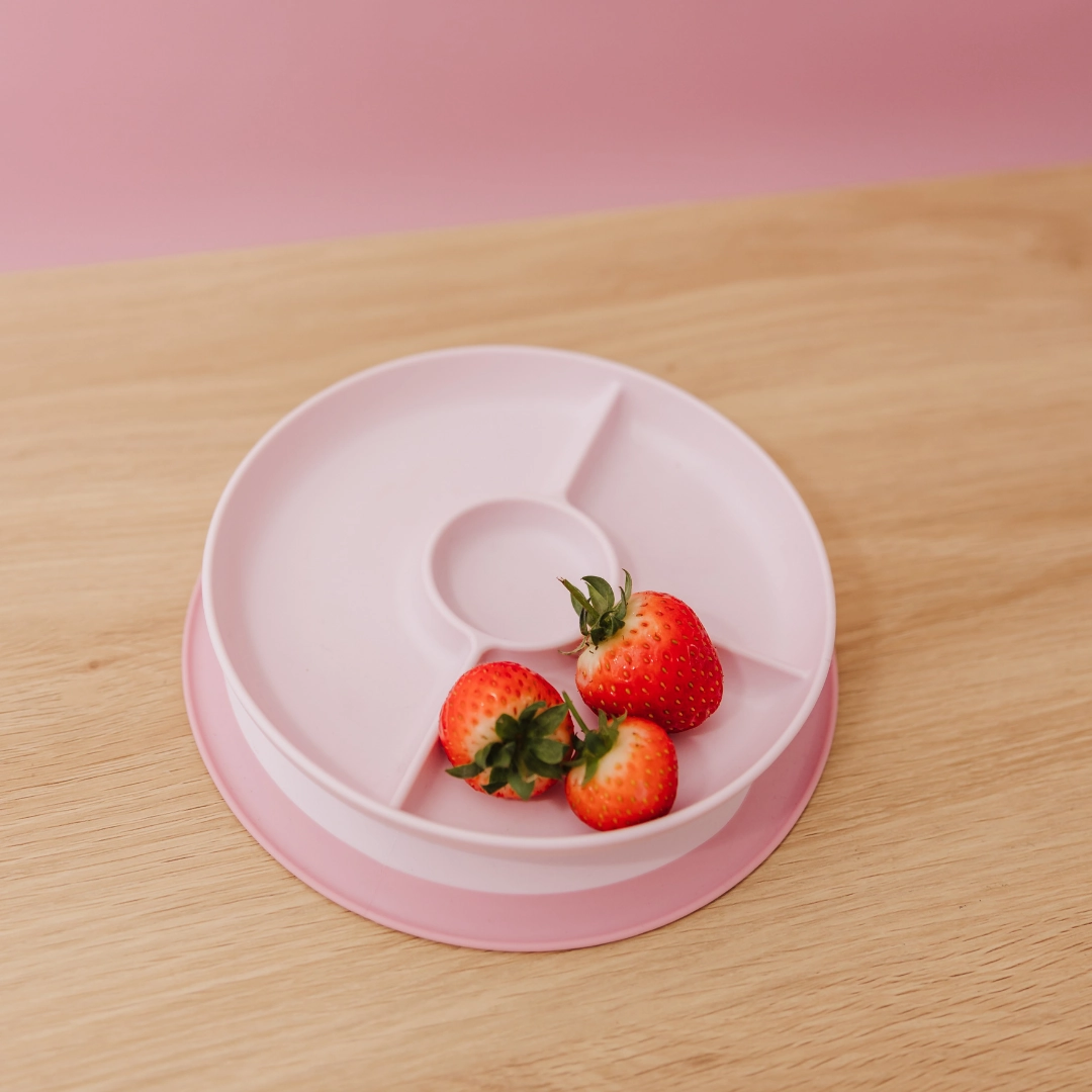 OXO Tot Stick & Stay Suction Divided Plate - Blossom