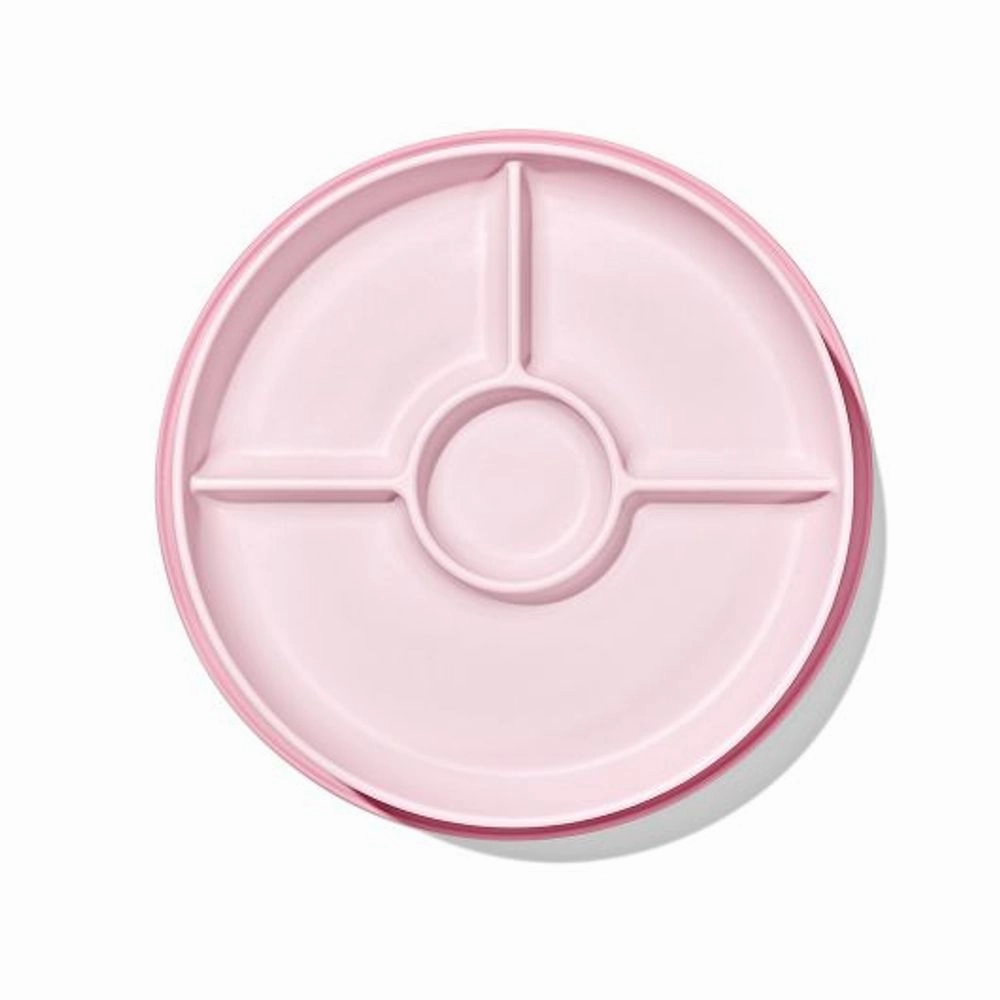 OXO Tot Stick & Stay Suction Divided Plate - Blossom