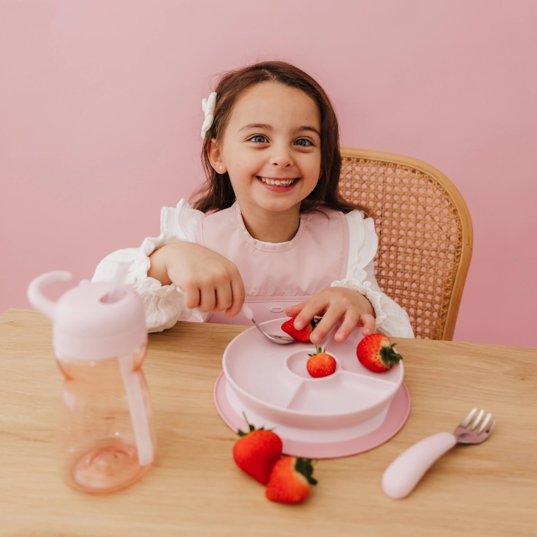 OXO Tot Stick & Stay Suction Divided Plate - Blossom