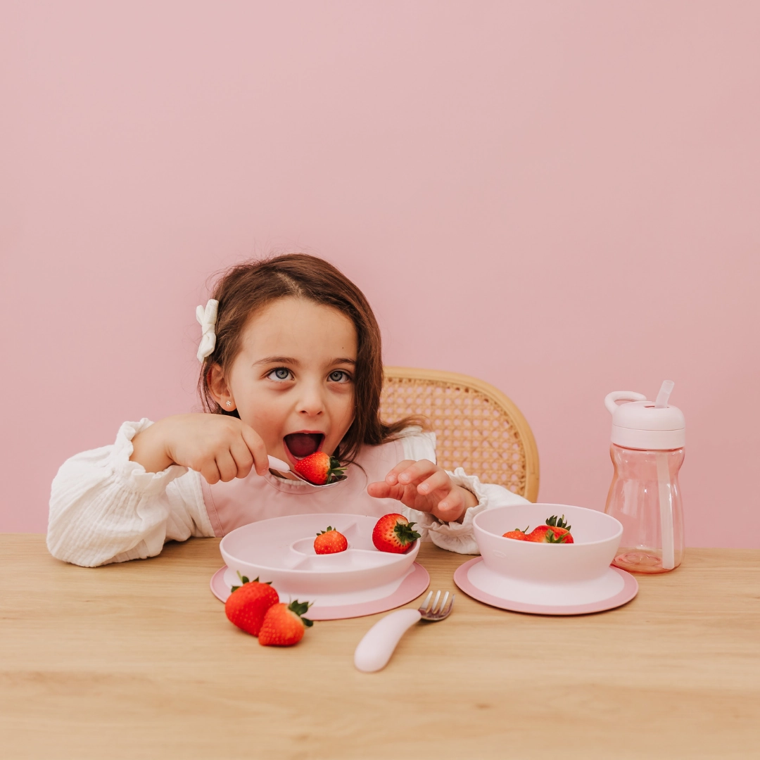 OXO Tot Stick & Stay Suction Divided Plate - Blossom