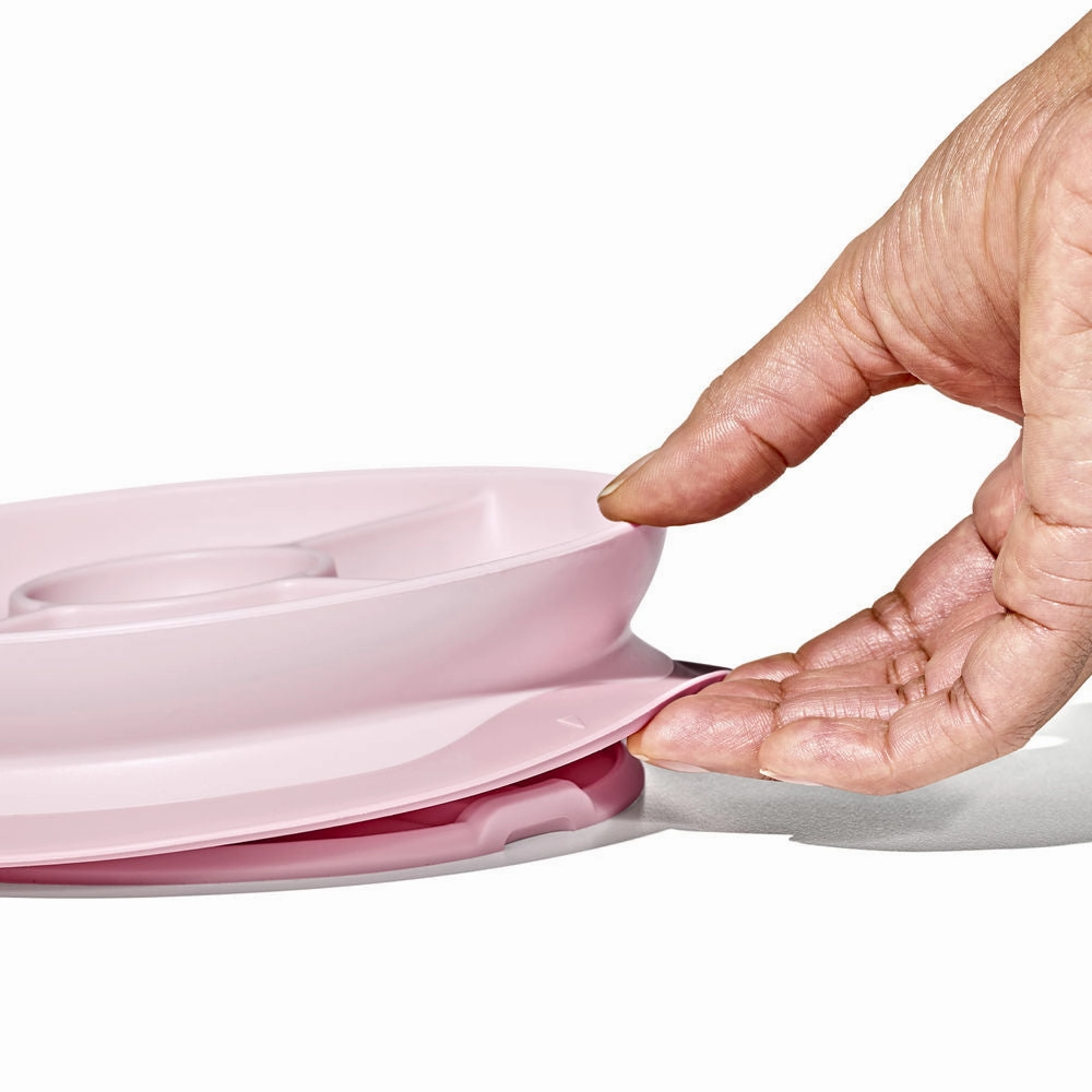 OXO Tot Stick & Stay Suction Divided Plate - Blossom