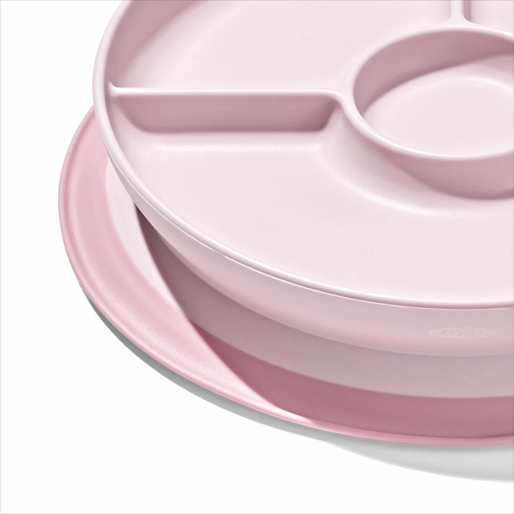 OXO Tot Stick & Stay Suction Divided Plate - Blossom