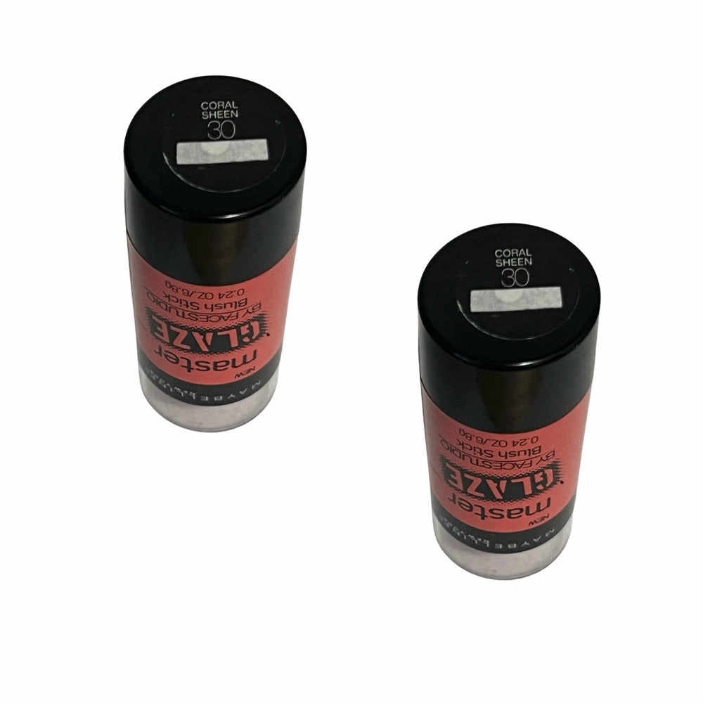 Pack of 2 Maybelline New York Face Studio Master Glaze Blush Stick, Coral Sheen 30