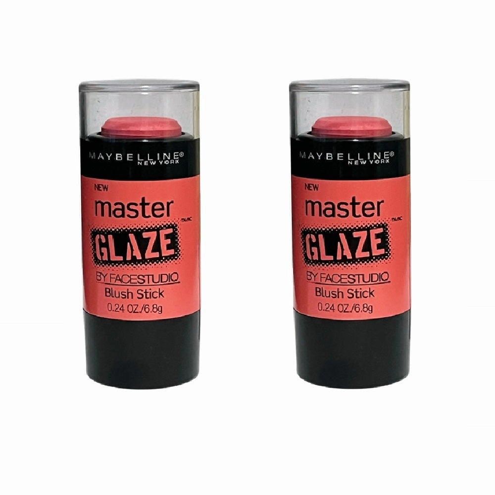Pack of 2 Maybelline New York Face Studio Master Glaze Blush Stick, Coral Sheen 30