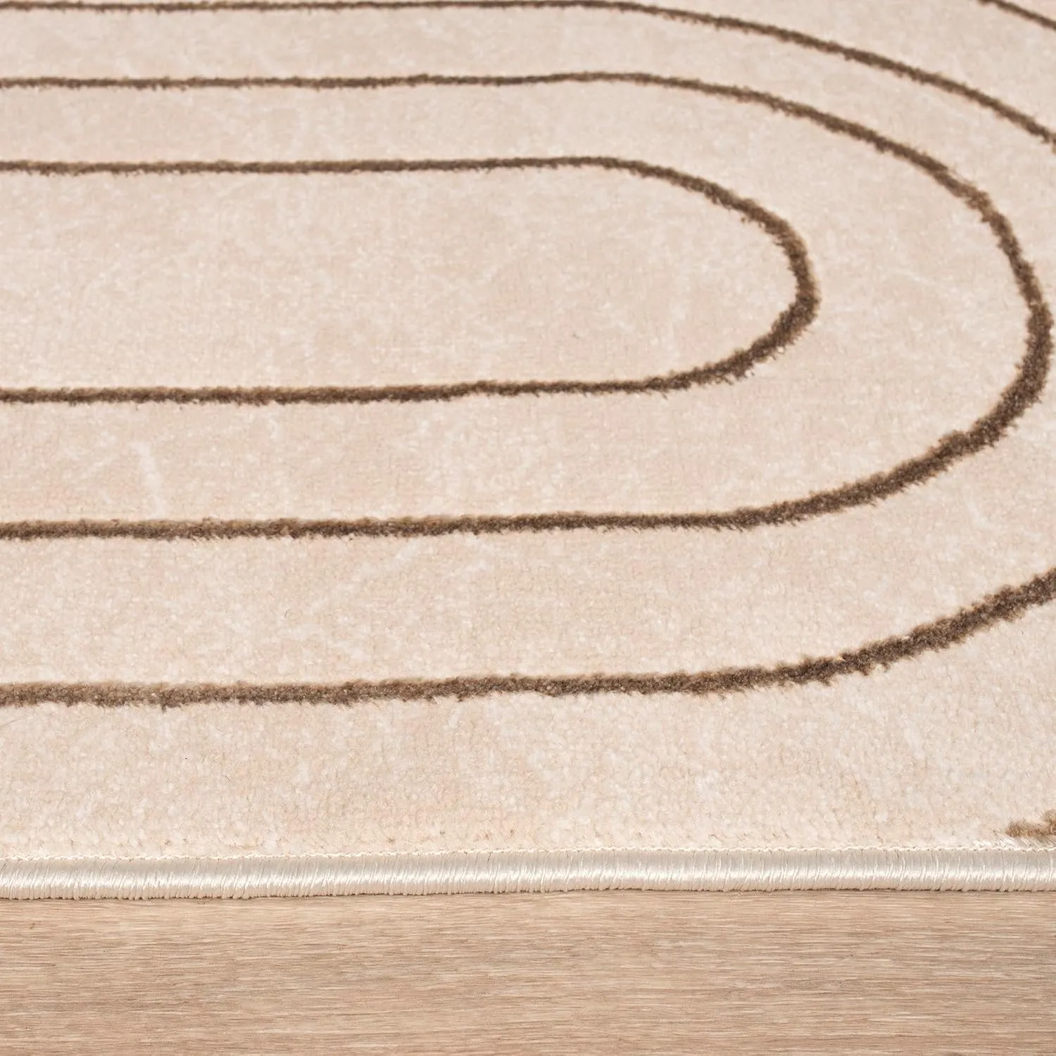 Paco Home Area Rug Boho Arch Pattern with Carved Lines in Beige Cream, Size: 2'8" x 4'11"