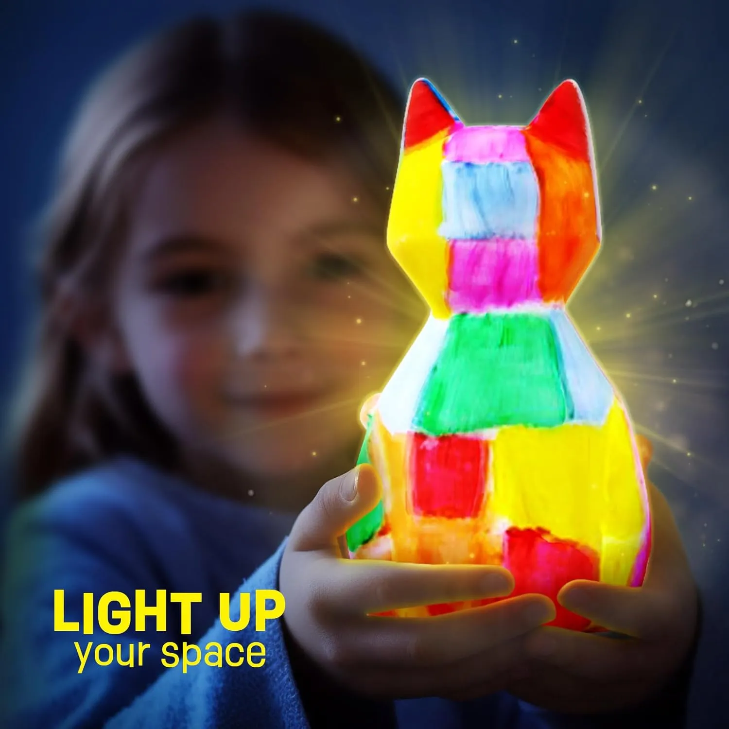 Paint Your Own Cat Lamp Kit, Art Supplies Arts & Crafts Kits, Painting kit for Kids 6-12, Arts and Crafts for Kids Ages 8-12, Toys Girls Boy Birthday Easter Gift Ages 3 4 5 6 7 8 9 10 11 12 