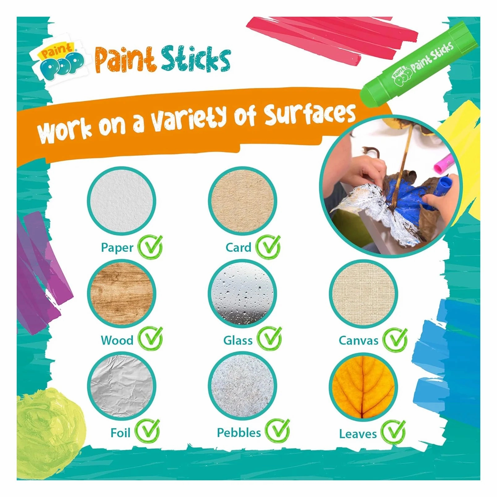 Paint Pop Paint Sticks For Kids - 20 Pack Tubb