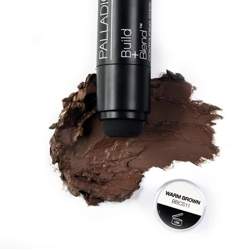 Palladio Contouring Makeup Stick BUILD   BLEND Contour Stick Makeup, Face Makeup for Perfect Sculpting Look, 0.23 Ounce (Warm Brown)